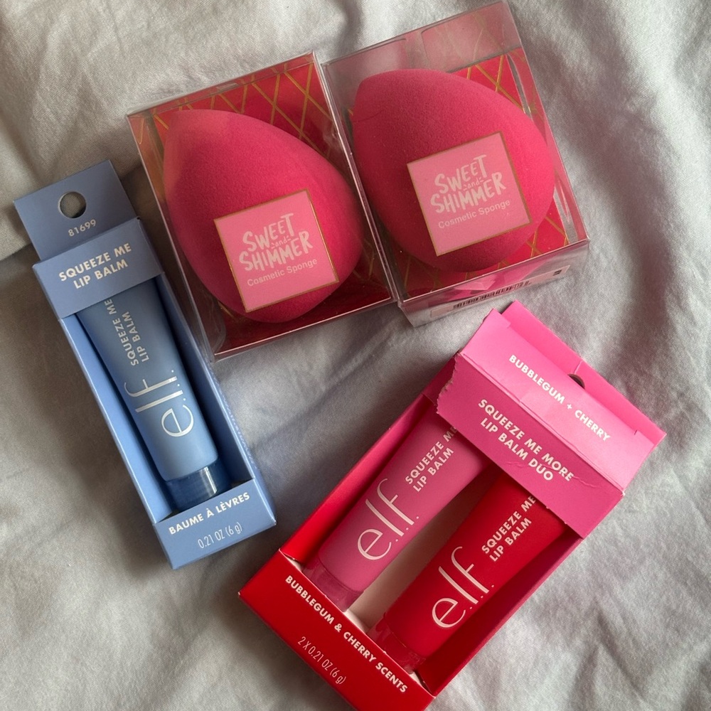 ELF Lip Balm Duo and Sweet Shimmer Beauty Blender set